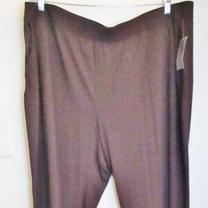 NWT Catherines AnyWear Womens Brown Pull On Slim Leg Pants Pockets Size 3X-26/28
